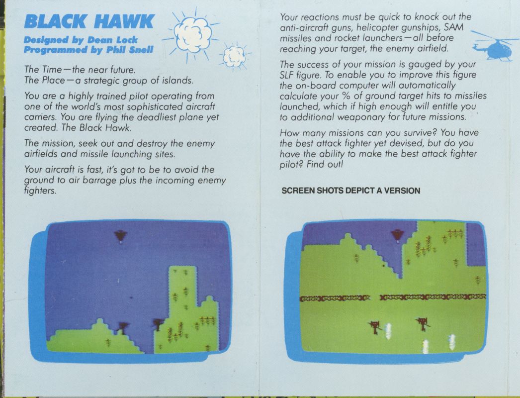 Inside Cover for Black Hawk (ZX Spectrum)