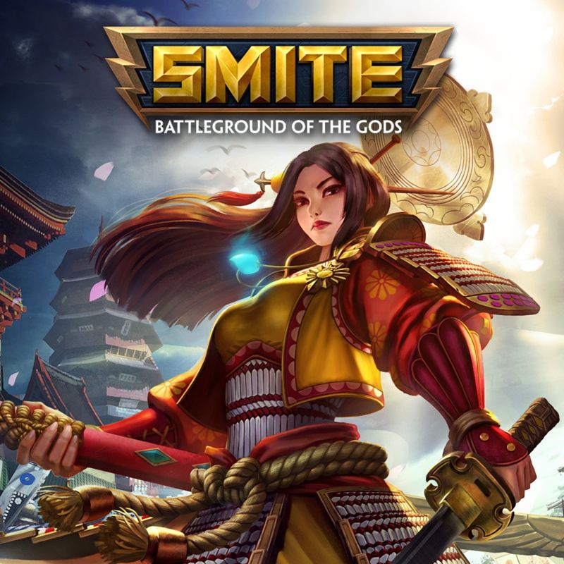 Front Cover for Smite: Battleground of the Gods (PlayStation 4) (download release): Non-update related base cover added platform-wide showing Amaterasu (released a year earlier)