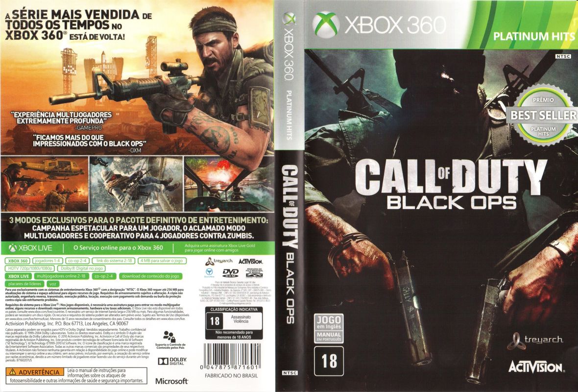 Full Cover for Call of Duty: Black Ops (Xbox 360) (Xbox 360 Platinum Hits release)