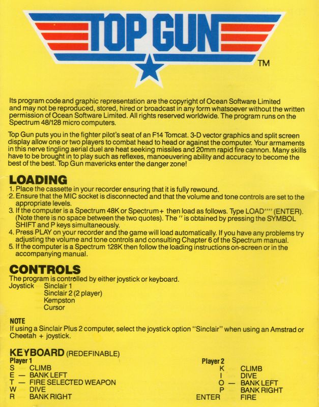 Top Gun cover or packaging material MobyGames