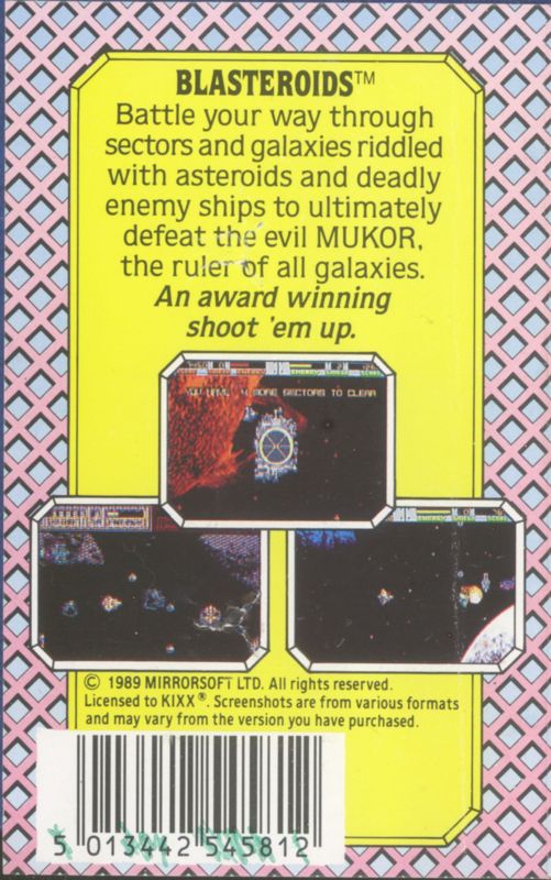 Back Cover for Blasteroids (ZX Spectrum) (budget re-release)