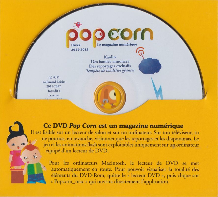 Inside Cover for Cloudy with a Chance of Meatballs (Windows) ("popcorn" digital magazine (Winter 2011)): Right - Disc Holder and Media