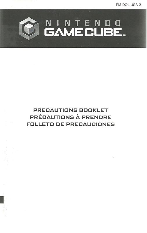 Extras for Whirl Tour (GameCube): Precautions Booklet - Front