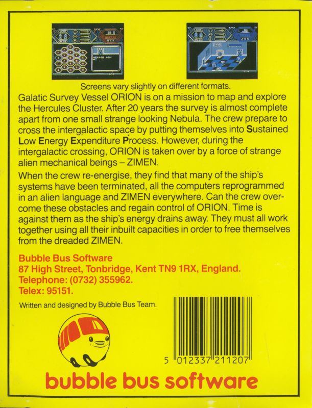 Back Cover for The Fifth Quadrant (ZX Spectrum)