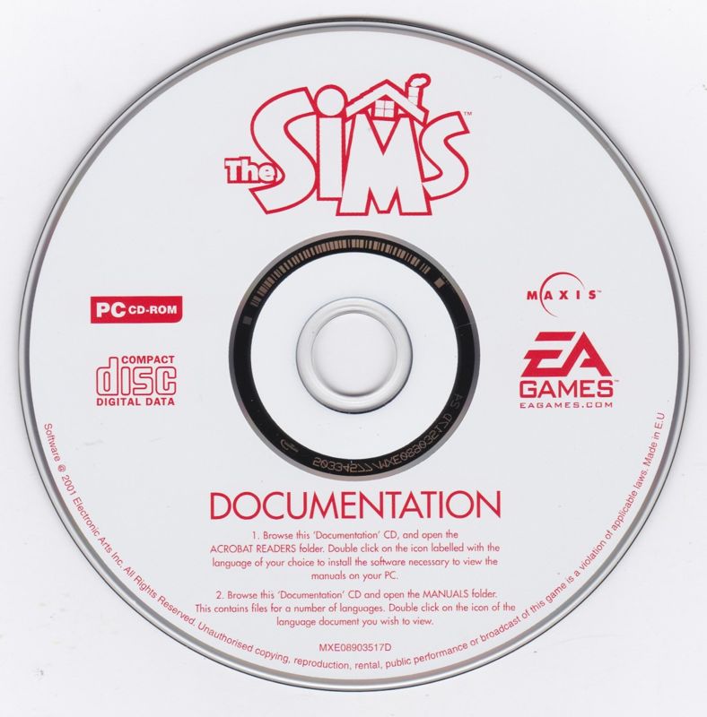 Media for The Sims (Windows) (Re-release): Documentation Disc