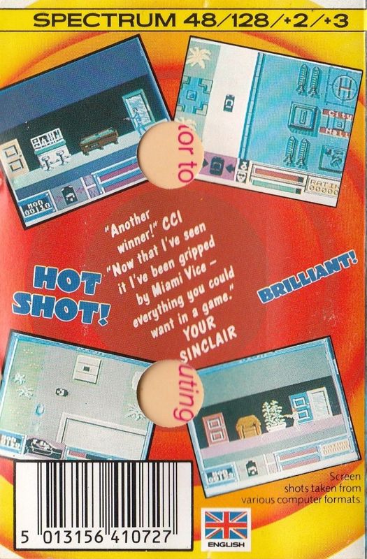 Back Cover for Miami Vice (ZX Spectrum) (Budget re-release)