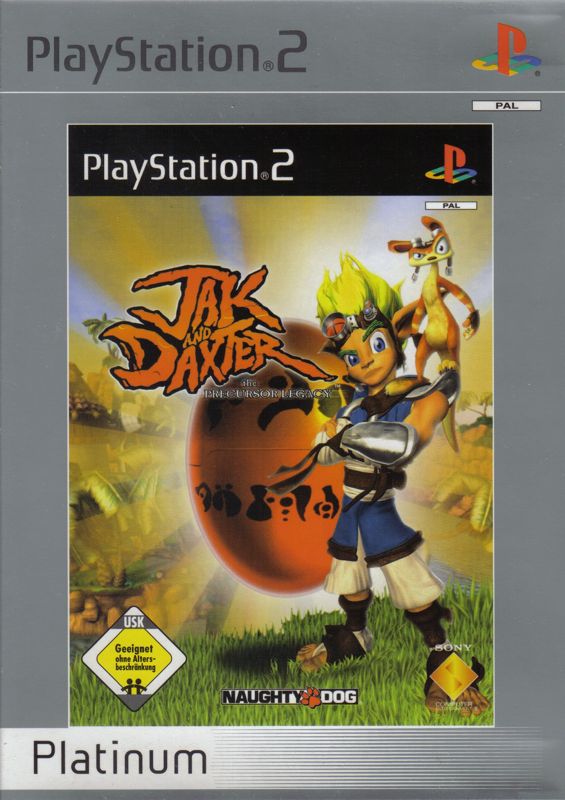 Front Cover for Jak and Daxter: The Precursor Legacy (PlayStation 2) (Platinum Release)