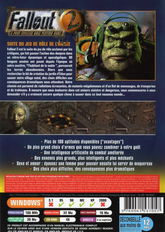 Back Cover for Fallout 2 (Windows)