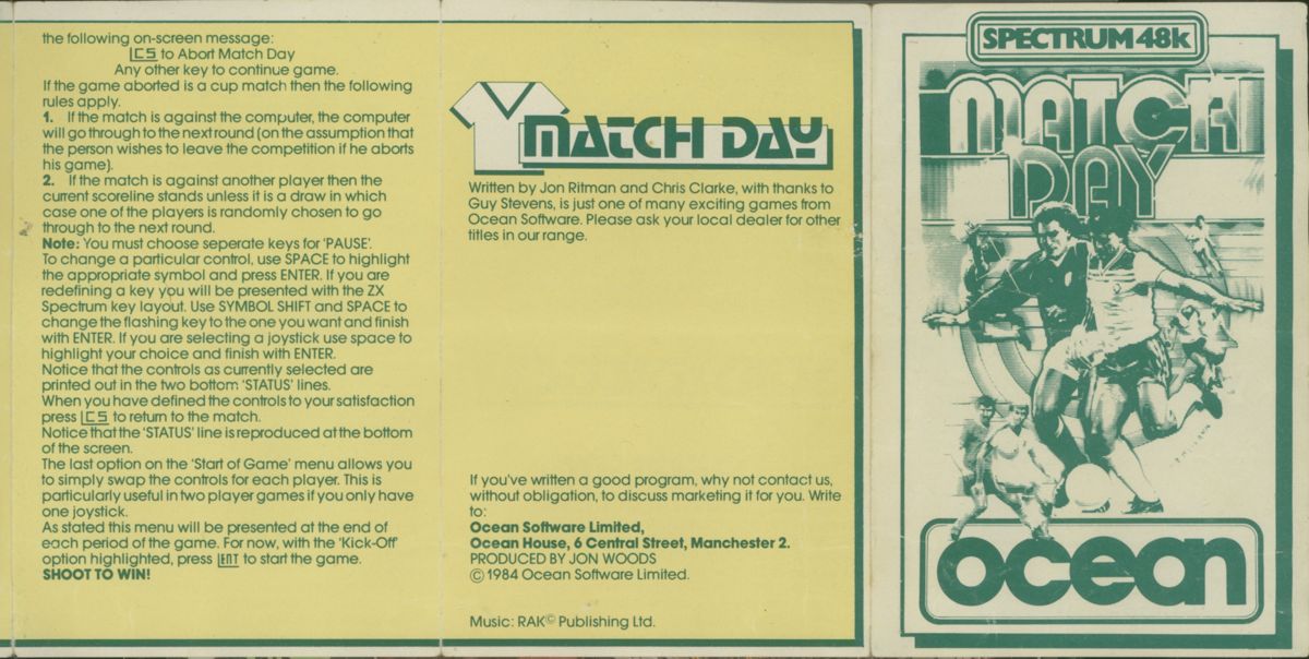 Manual for Match Day (ZX Spectrum)