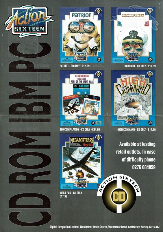 Advertisement for High Command: Europe 1939-'45 (DOS) (Action Sixteen Release): Action Sixteen - Front