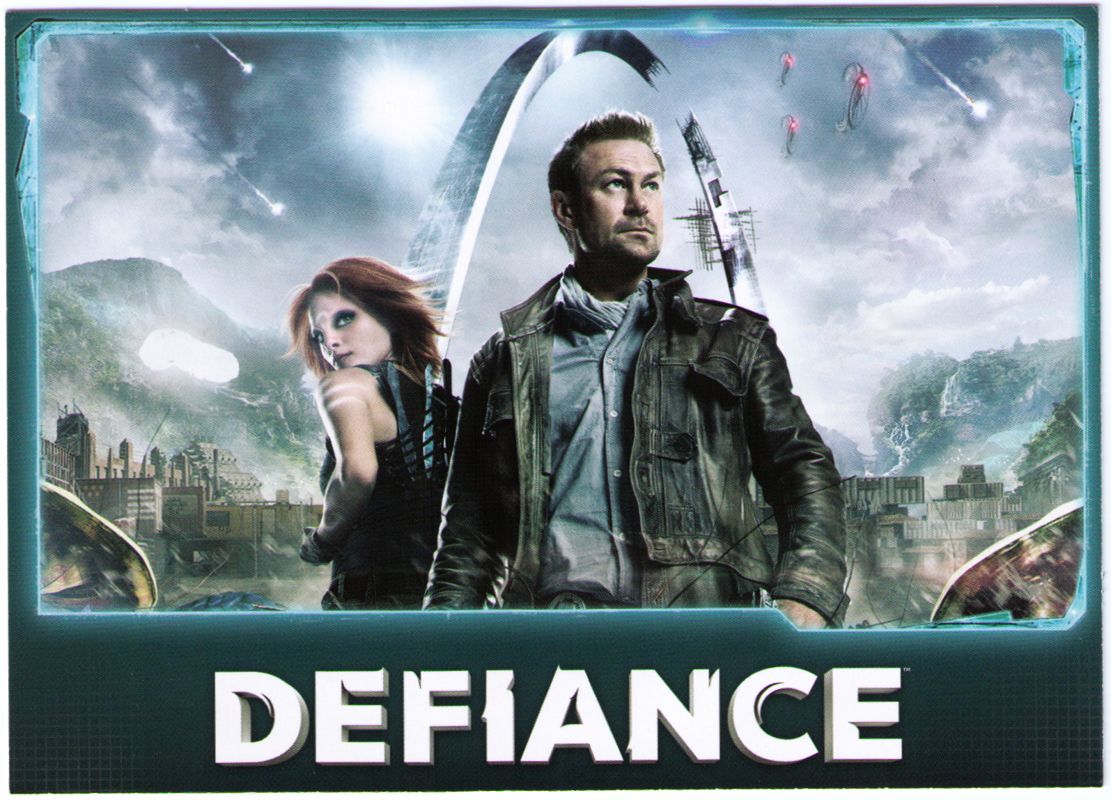 Advertisement for Defiance (Xbox 360): Postcard advertising the TV show game is based on