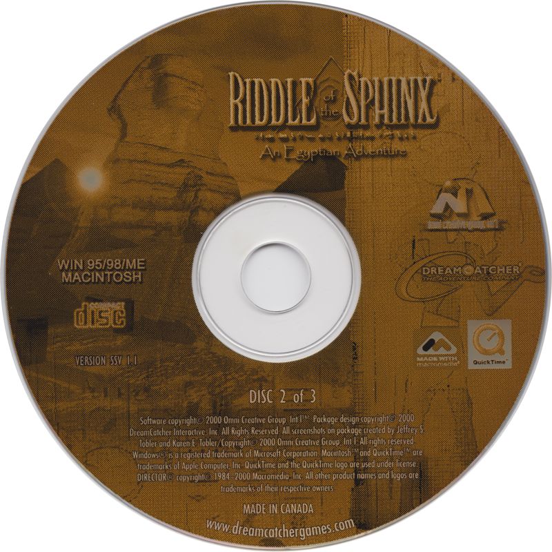 Media for Riddle of the Sphinx: An Egyptian Adventure (Macintosh and Windows): Disc 2