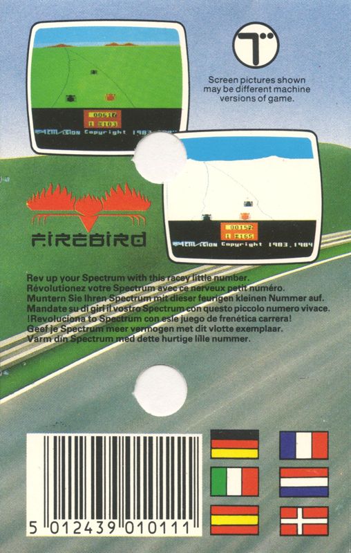 Back Cover for Enduro (ZX Spectrum)