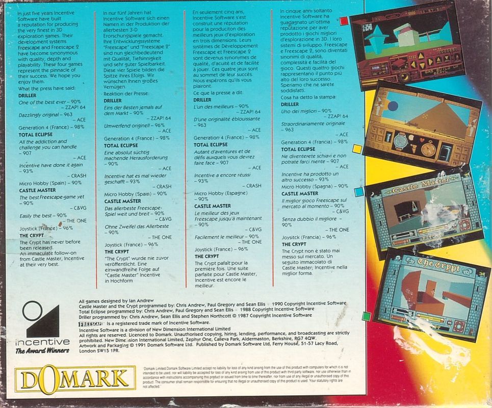 Back Cover for Virtual Worlds: The 3D Game Collection (Amiga)