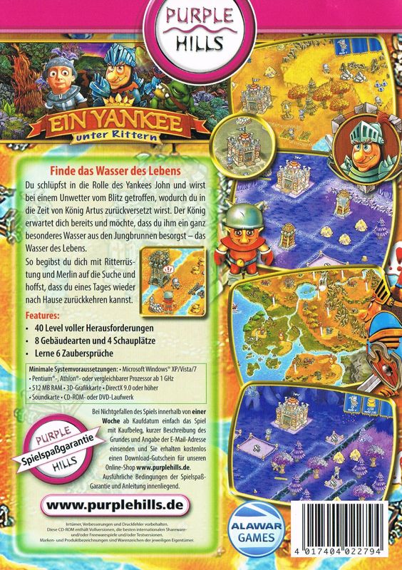 Back Cover for New Yankee in King Arthur's Court (Windows) (Purple Hills release)