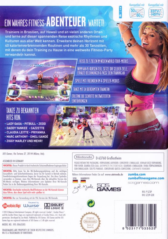 Other for Zumba Fitness: World Party (Wii) (includes fitness belt): Keep Case - Back
