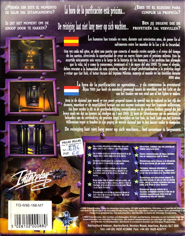 Back Cover for Of Light and Darkness: The Prophecy (Windows)