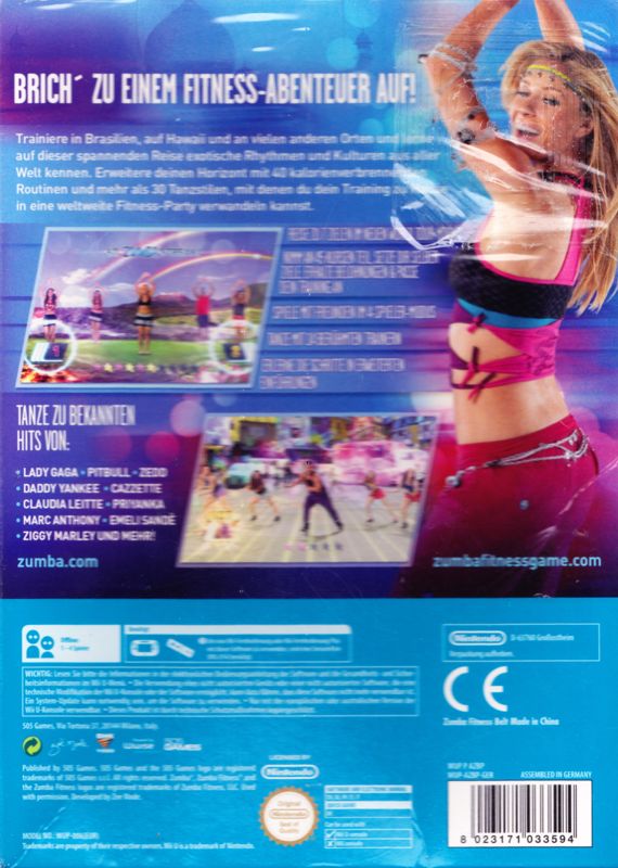 Back Cover for Zumba Fitness: World Party (Wii U) (Fitness belt enclosed)