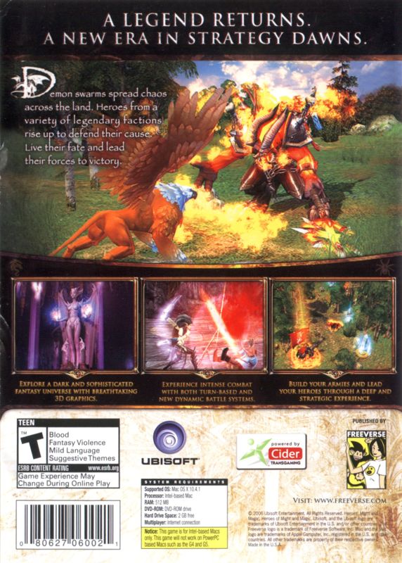 Back Cover for Heroes of Might and Magic V (Macintosh)