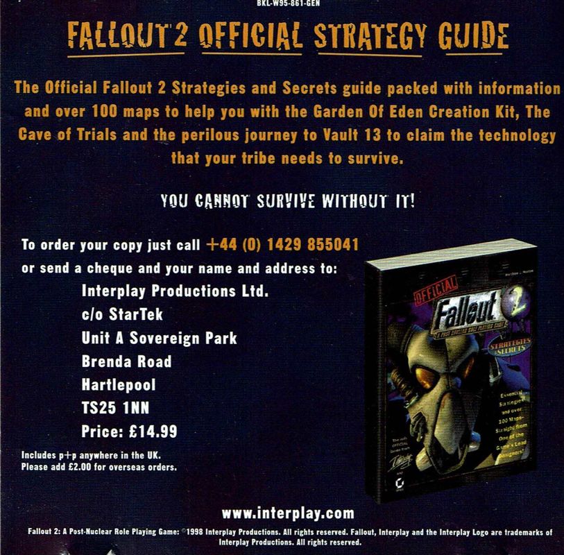 Other for Fallout 2 (Windows): Jewel Case - Left Inlay