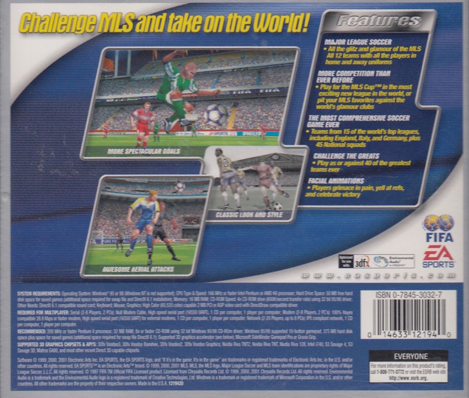 FIFA 2000: Major League Soccer cover or packaging material - MobyGames