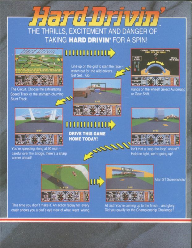 Inside Cover for Hard Drivin' (ZX Spectrum)