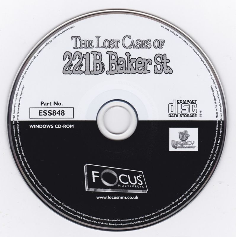 Media for The Lost Cases of 221B Baker St. (Windows) (Focus Multimedia release)