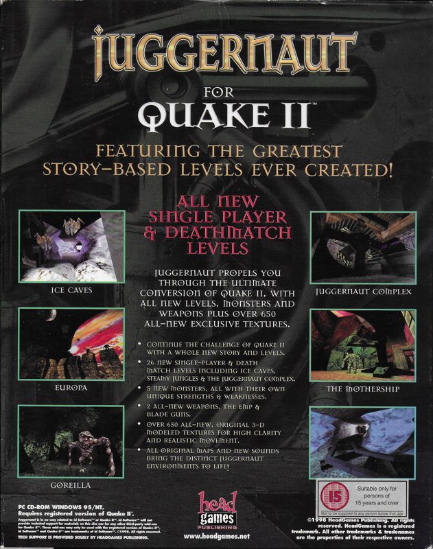 Back Cover for Juggernaut: The New Story For Quake II (Windows)
