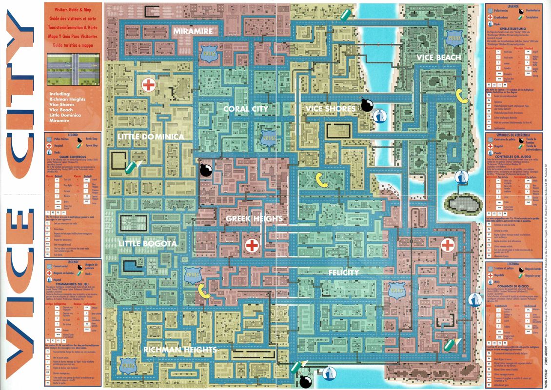 Map for Grand Theft Auto (DOS and Windows) (Take 2 release (alternative disc)): Vice City