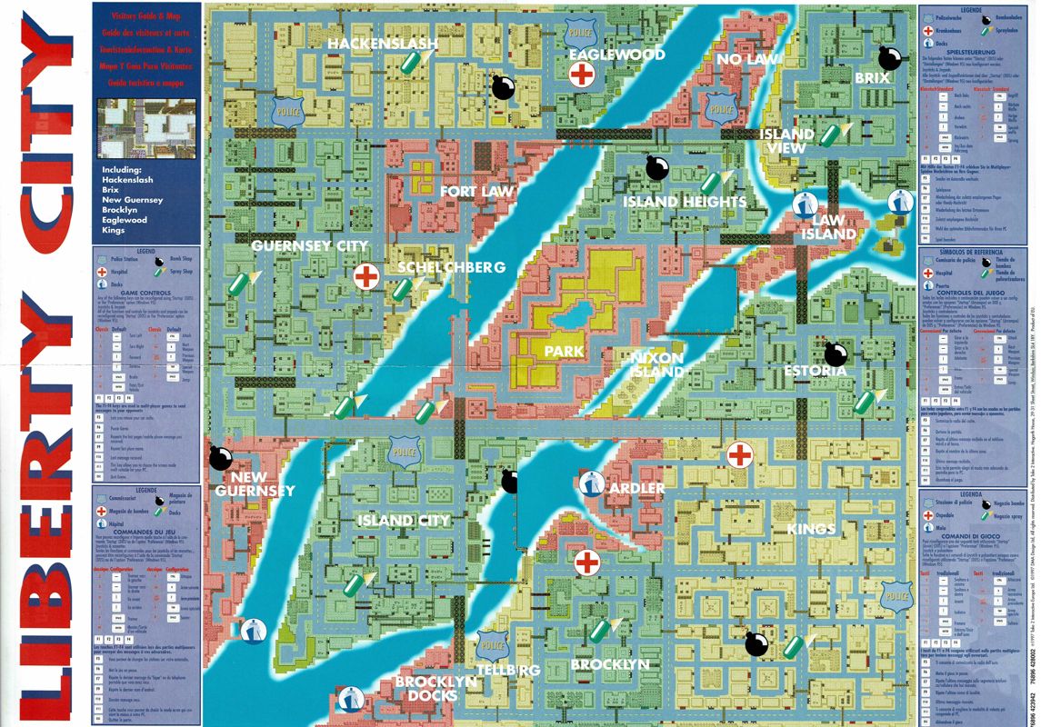 Map for Grand Theft Auto (DOS and Windows) (Take 2 release (alternative disc)): Liberty City