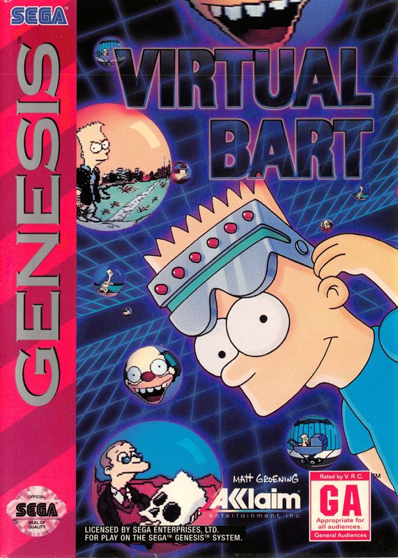 Front Cover for Virtual Bart (Genesis)