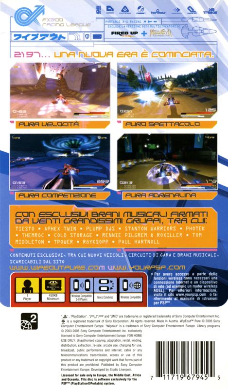 Back Cover for WipEout Pure (PSP)