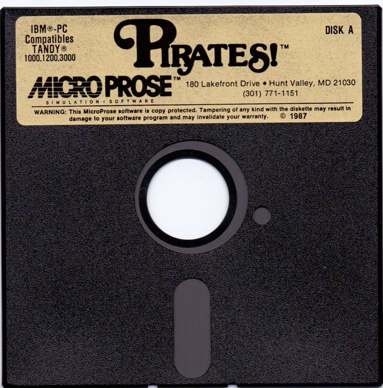 Media for Sid Meier's Pirates! (PC Booter) (5.25" version): Disk A