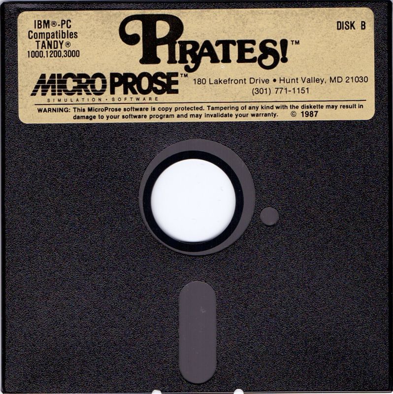 Media for Sid Meier's Pirates! (PC Booter) (5.25" version): Disk B