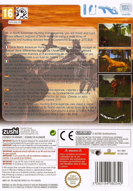 Back Cover for North American Hunting Extravaganza (Wii)