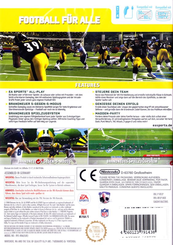 Madden NFL 09 cover or packaging material - MobyGames