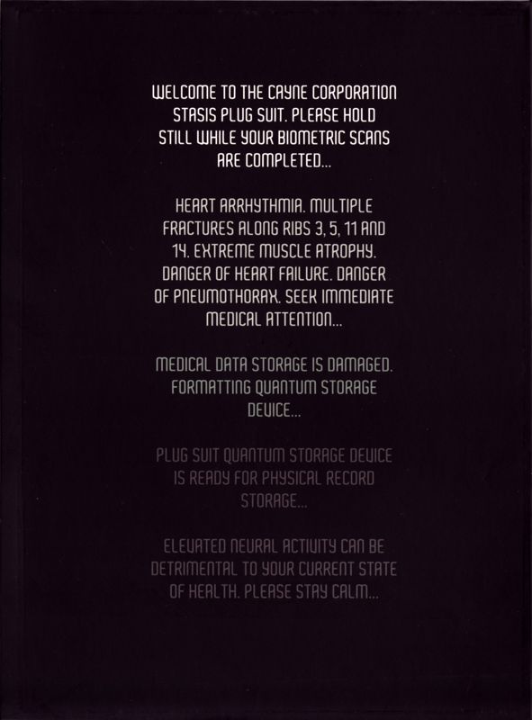 Inside Cover for Stasis (Deluxe Edition) (Macintosh and Windows) (Kickstarter Backer's Deluxe Edition): Right Flap