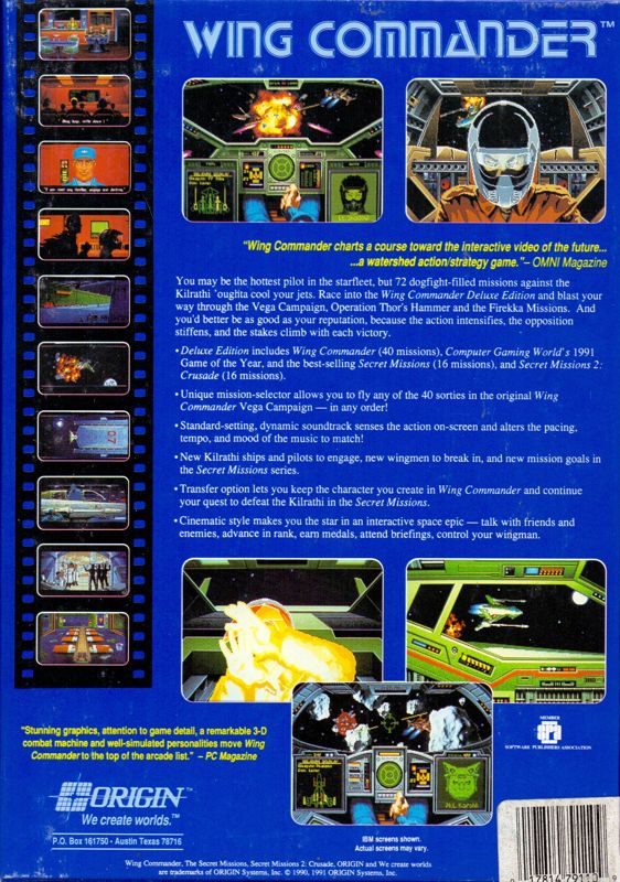 Back Cover for Wing Commander: Deluxe Edition (DOS)