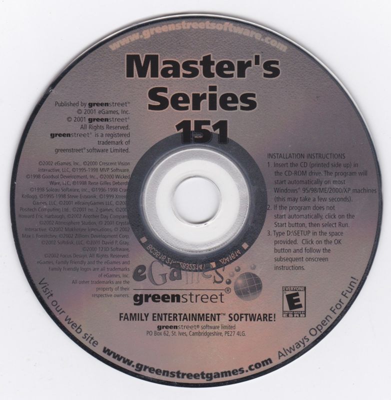 Media for eGames Master Series 151 (Windows) (Greenstreet release)