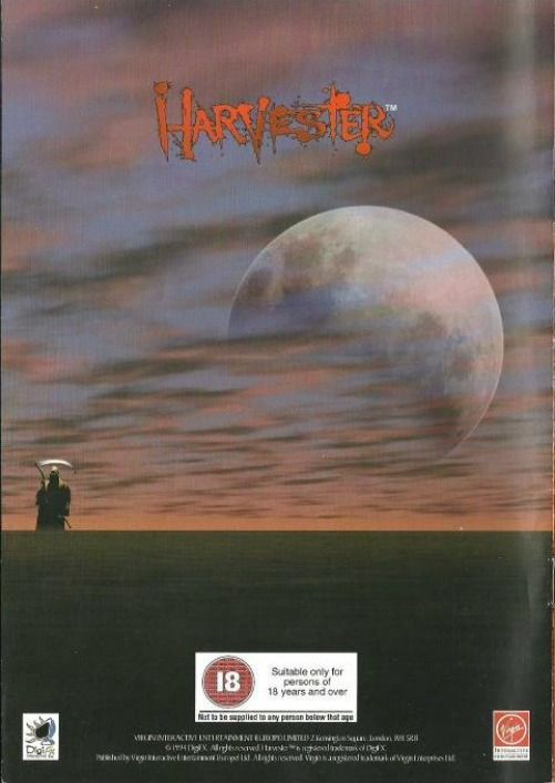 Manual for Harvester (Macintosh and Windows) (GOG.com release): Back (UK)