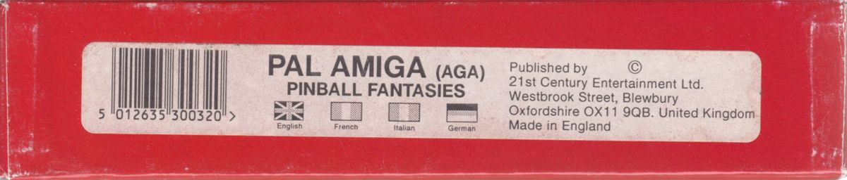 Spine/Sides for Pinball Fantasies (Amiga) (Amiga 1200 / 4000 AGA version): Bottom