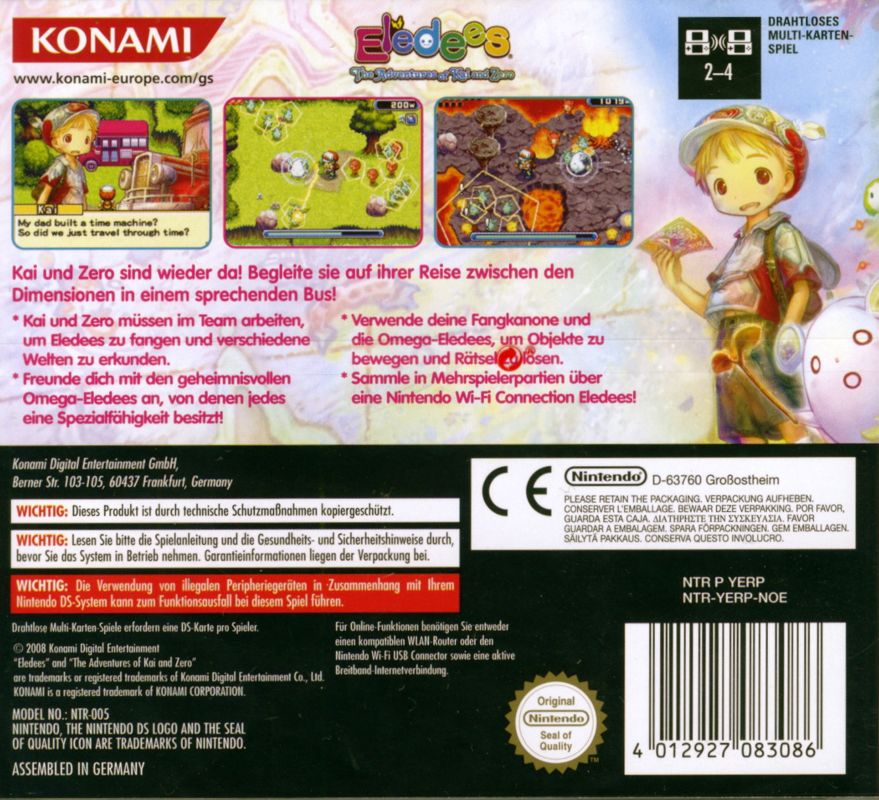 Back Cover for Elebits: The Adventures of Kai and Zero (Nintendo DS)