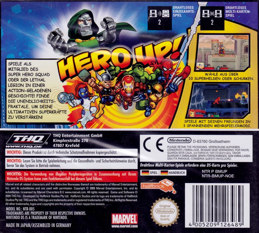 Back Cover for Marvel Super Hero Squad (Nintendo DS)
