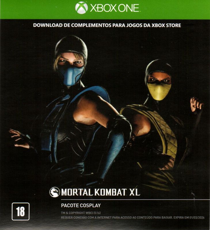 Extras for Mortal Kombat XL (Xbox One): Cosplay pack downloadable card