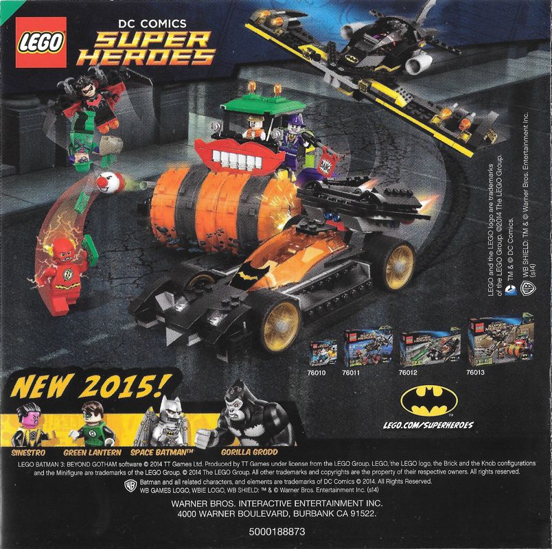 Manual for LEGO Batman 3: Beyond Gotham (Nintendo 3DS): Back