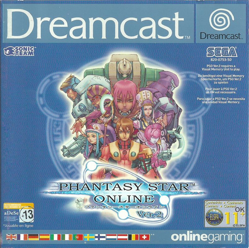 Phantasy Star Online Ver 2 Cover Or Packaging Material Mobygames 9263