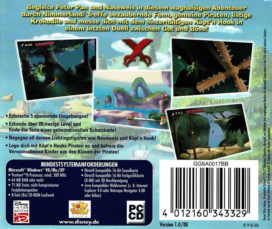 Back Cover for Peter Pan in Disney's Return to Never Land (Windows)