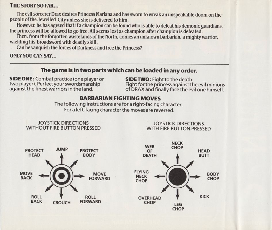 Manual for Death Sword (ZX Spectrum)