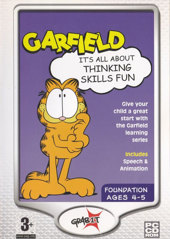Inside Cover for 10 Krazy Kids PC Games (Windows): Garfield - It's All About Thinking: Front