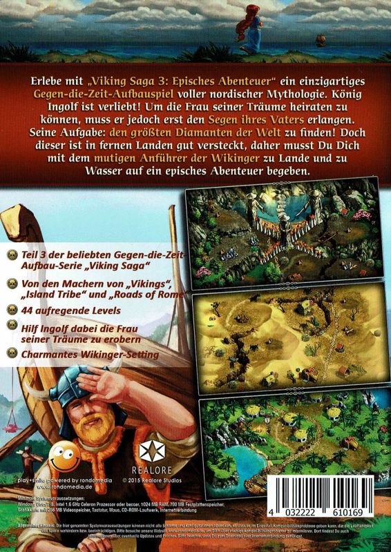 Back Cover for Viking Saga: Epic Adventure (Windows) (Play+Smile release)